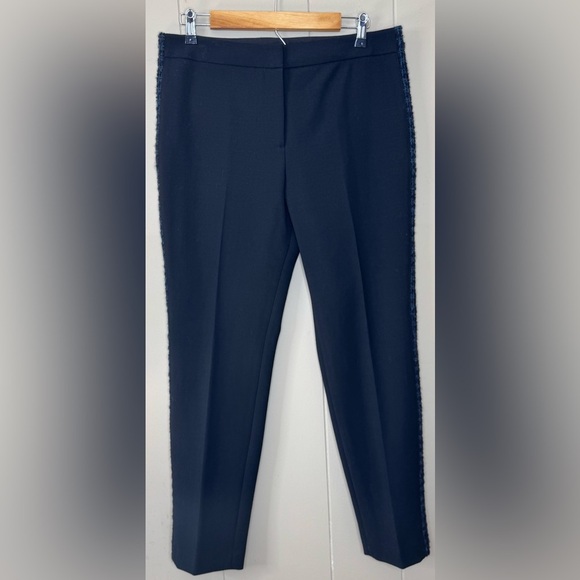 Tory Burch Tobie Wool Blend Tweed Stripe Dress Pants Womens Size 10 - Picture 2 of 14